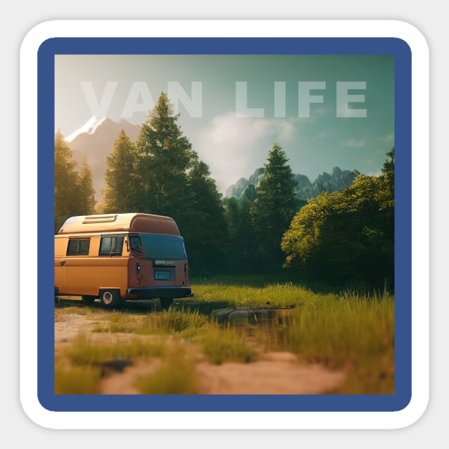 Van Life Camper RV Outdoors in Nature Sticker by Grassroots Green